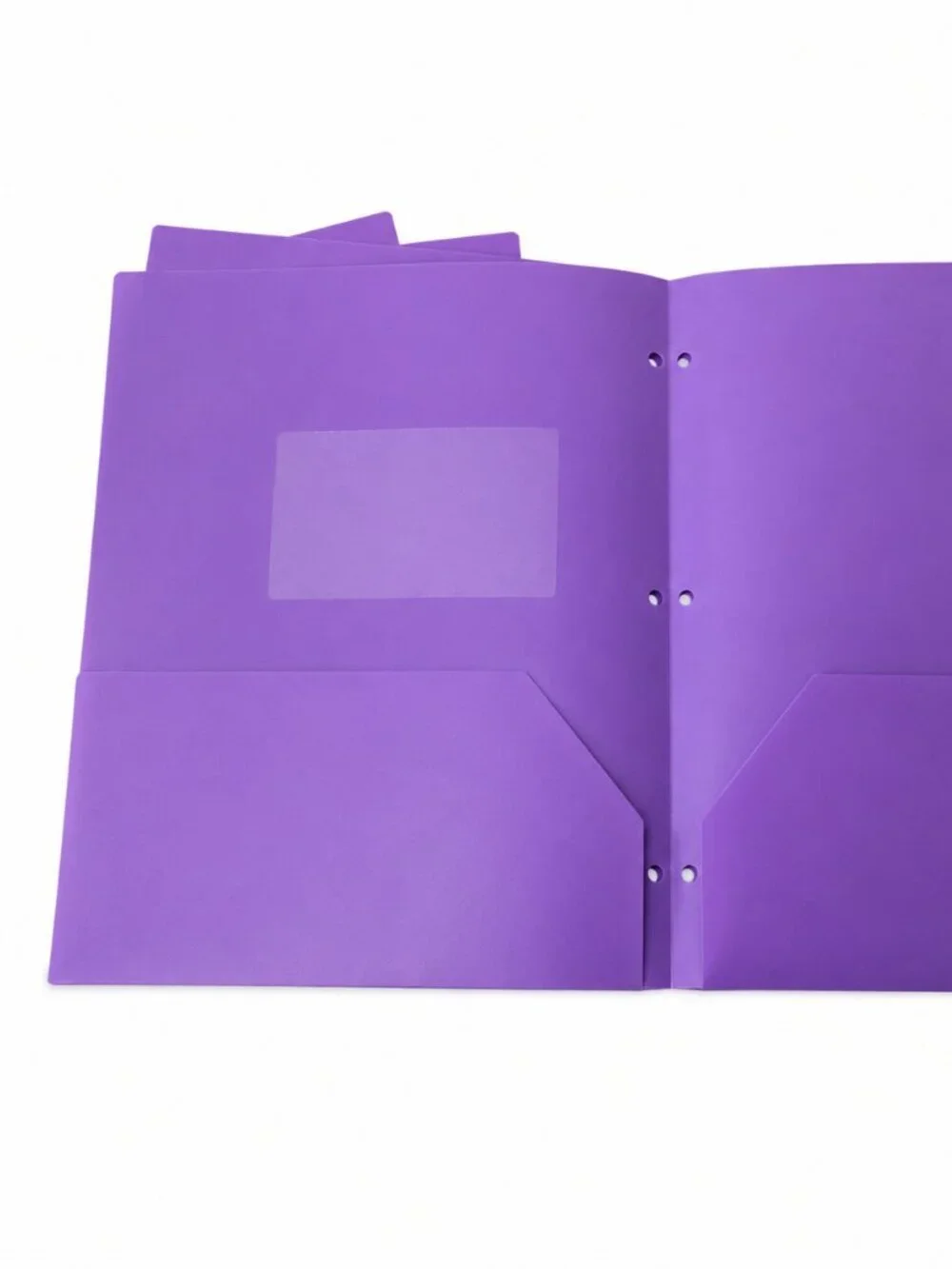 5 Pack Purple 2 Pocket Plastic Folders with Prongs Letter Size School Office New